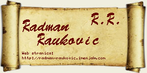 Radman Rauković vizit kartica